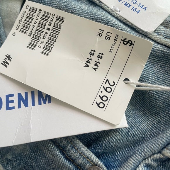 H&M Relaxed Tapered distressed jeans 13/14Y - Picture 4 of 5